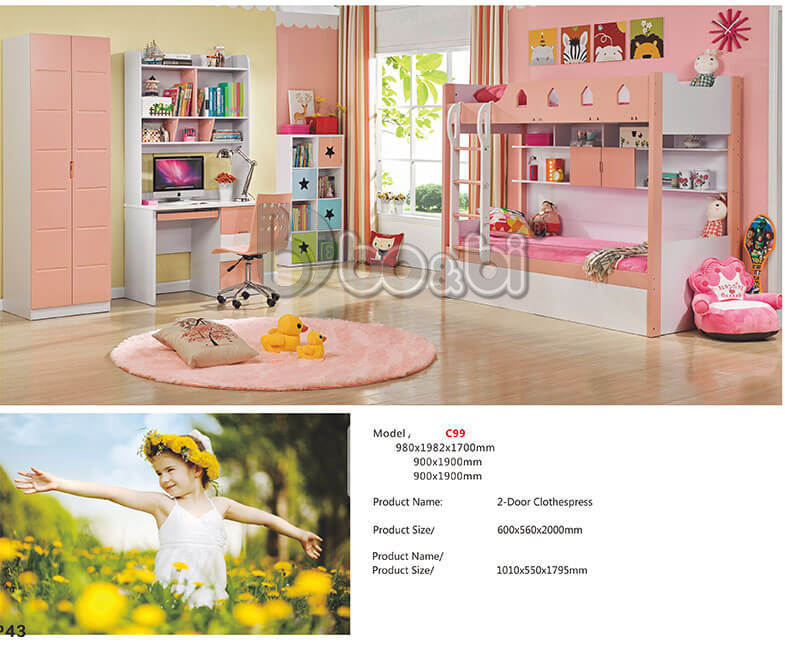bộ phòng ngủ công chúa màu hồng phấn cao cấp BB BABYC99-2